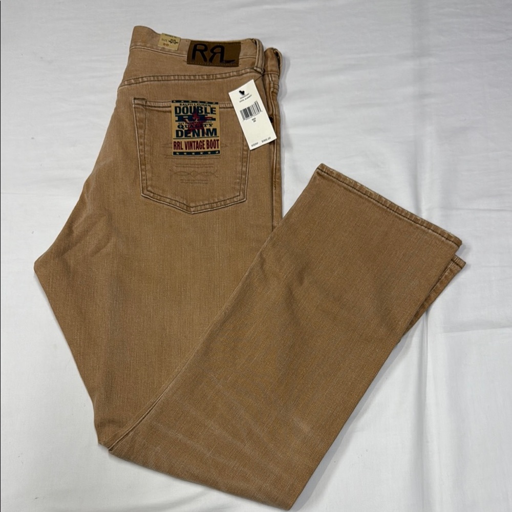 Ralph Lauren Double RL vintage Men's Bootcut Jeans in Brown made in Mexico